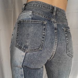 2 tone high waisted pacsun vintage icon mom jeans